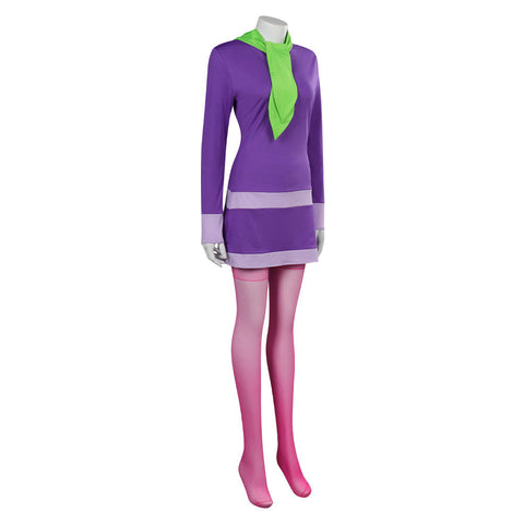 SCOOBY-DOO Daphne Blake Female  Adult Purple Dress Roleplay Party Carnival Halloween Cosplay Costume