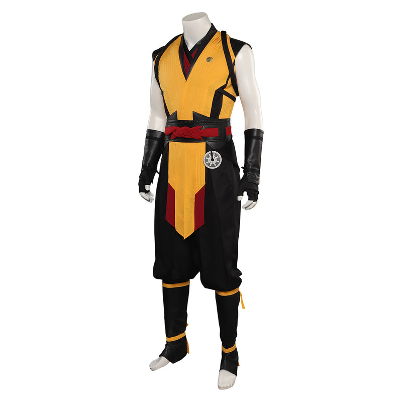 Scorpion Scorpion cos cosplaycostumes Mortal Kombat Scorpion  Cosplay Costume Men Vest Pants Belt Outfits Halloween Carnival Party Suit