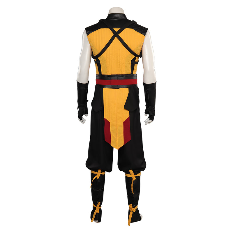 Scorpion Scorpion cos cosplaycostumes Mortal Kombat Scorpion  Cosplay Costume Men Vest Pants Belt Outfits Halloween Carnival Party Suit