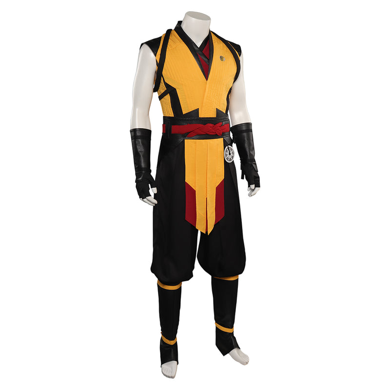 Scorpion Scorpion cos cosplaycostumes Mortal Kombat Scorpion  Cosplay Costume Men Vest Pants Belt Outfits Halloween Carnival Party Suit