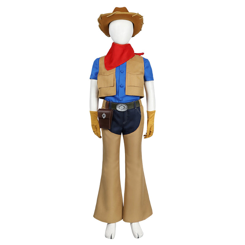 VeeGet Kids Children Game Princess Peach: Showtime! 2024 Cowboy Peach Brown Outfits Cosplay Costume