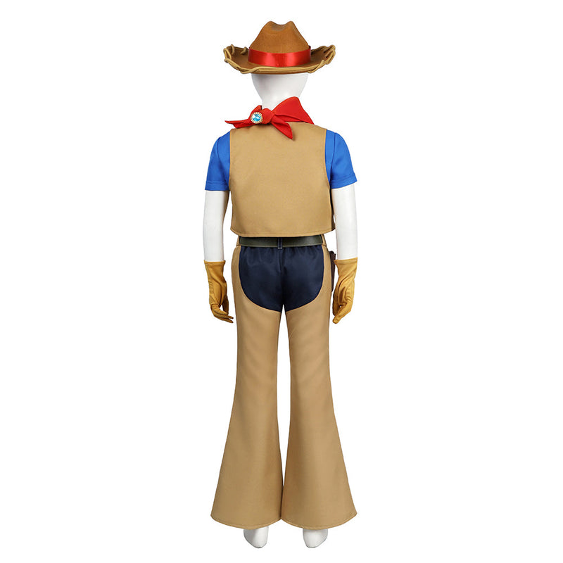 VeeGet Kids Children Game Princess Peach: Showtime! 2024 Cowboy Peach Brown Outfits Cosplay Costume