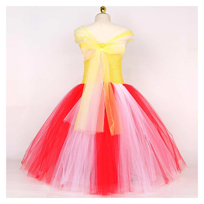 Sequin Popcorn Long Dress Children‘s Mesh Princess Dress Cosplay Costume Outfits Halloween Carnival Suit