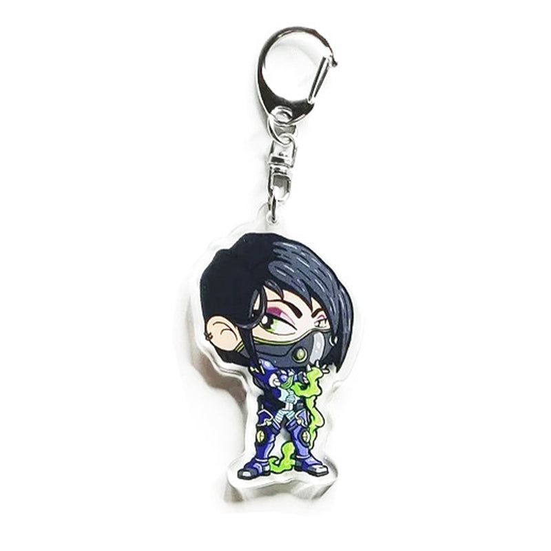 VALORANT KeyChain Men Anime Key Chain Women Acrylic Cosplay Japan Key Ring Pendant Party Killjoy Charm 5Pcs/Set