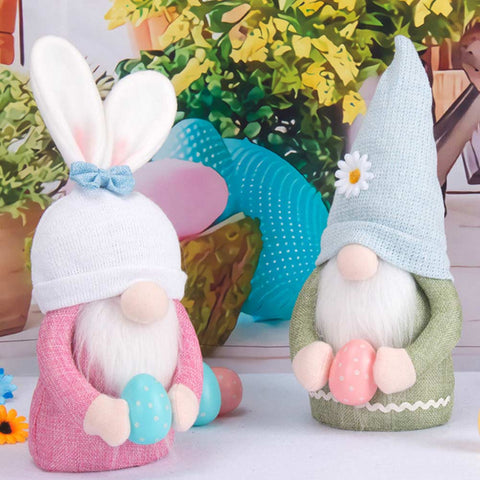 3pcs/Set Easter Bunny Gnome Decoration Dwarf Gnomes Handmade Stuffed Gnome Faceless Plush Doll Gift Girl Room Indoor Spring Decoration