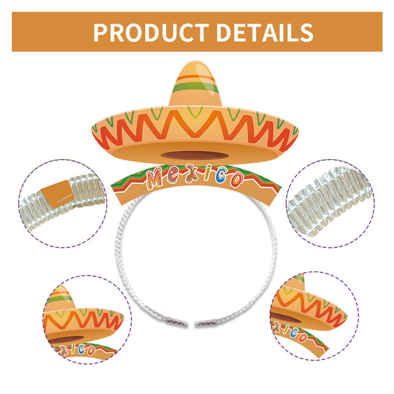 6Pcs/Set Mexican Headband Carnival Party Funny Hats Accessories Birthday Party Decoration Headdress For Kids