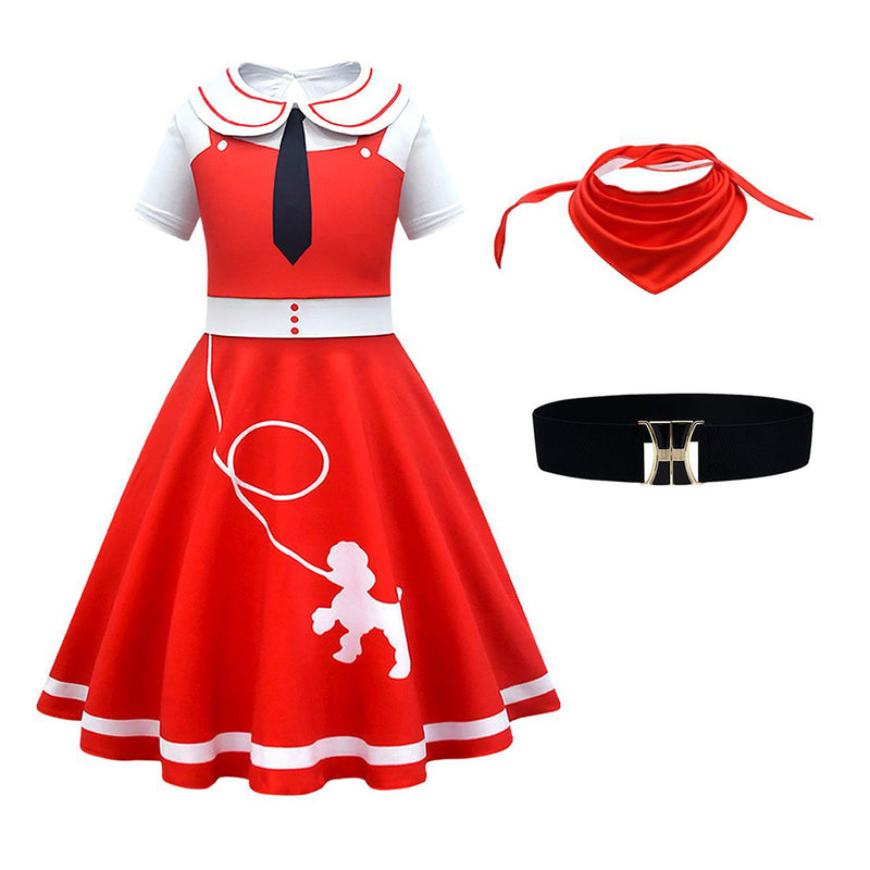 Kids Children 6Pcs/Set Poodle Cosplay Costume Outfits Halloween Carnival Suit