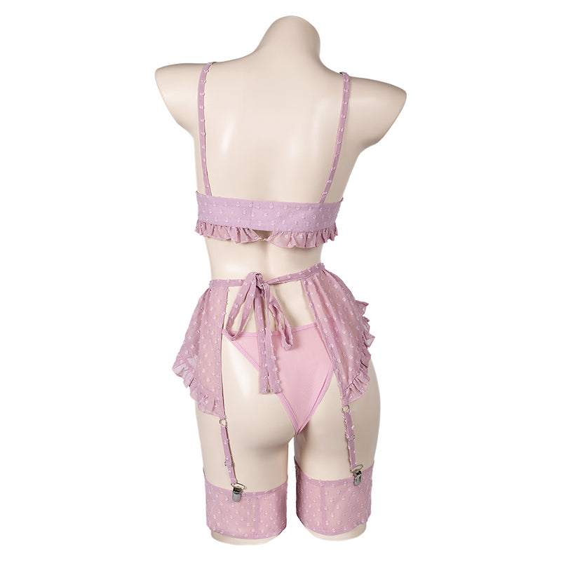 sexy bowknot Cosplay Costume Outfits Halloween Carnival Suit Lingerie for Women pink