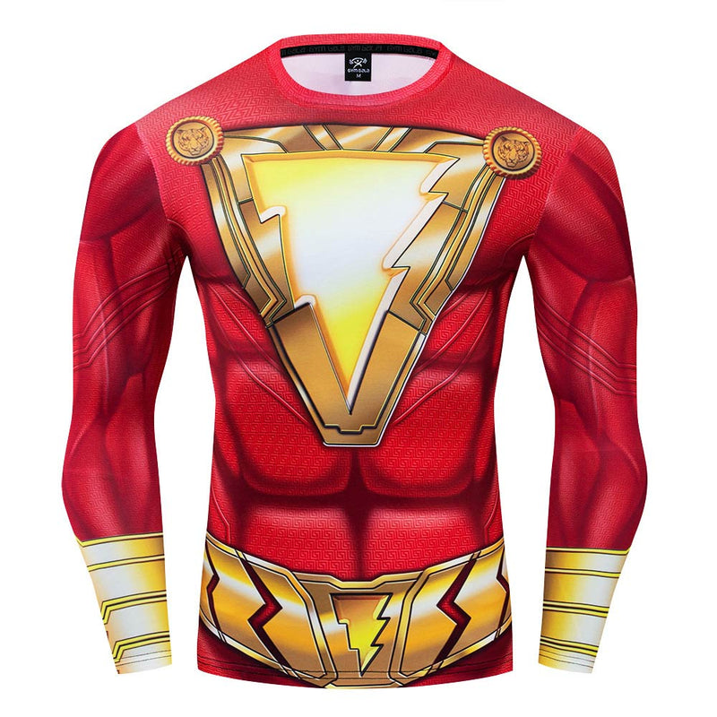 Shazam!  Cosplay Costume  Fitness Sports quick-drying clothes Outfits Halloween Carnival Suit