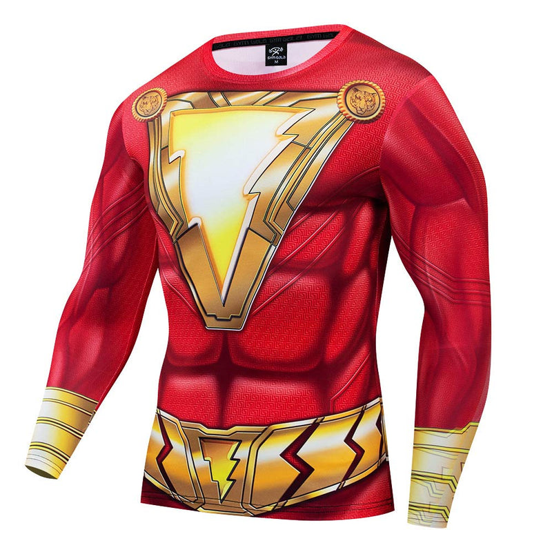 Shazam!  Cosplay Costume  Fitness Sports quick-drying clothes Outfits Halloween Carnival Suit