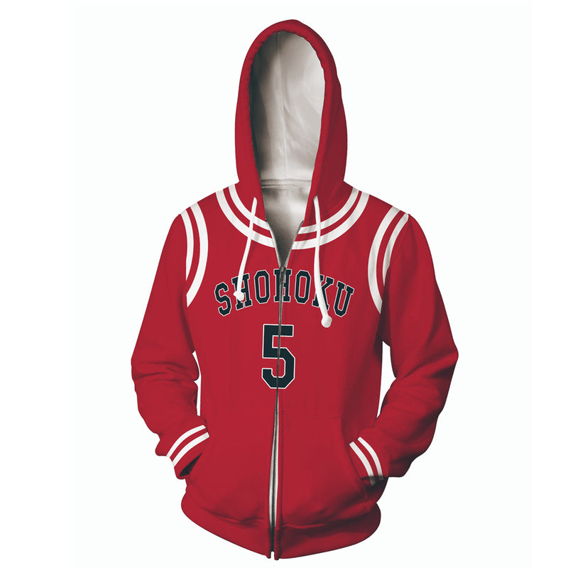 SLAM DUNK Kogure Kiminobu Cosplay Hoodie 3D Printed Hooded Sweatshirt Men Women Casual Zip Up Jacket Coat