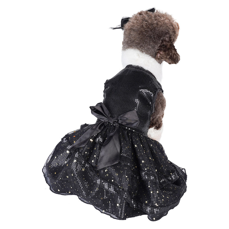 sleeveless Pet Dogs Tutu Dress  Halloween Carnival Party Suit Dog Dress sequined