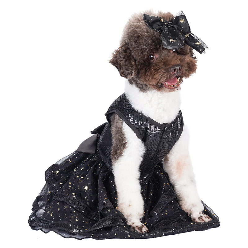 sleeveless Pet Dogs Tutu Dress  Halloween Carnival Party Suit Dog Dress sequined