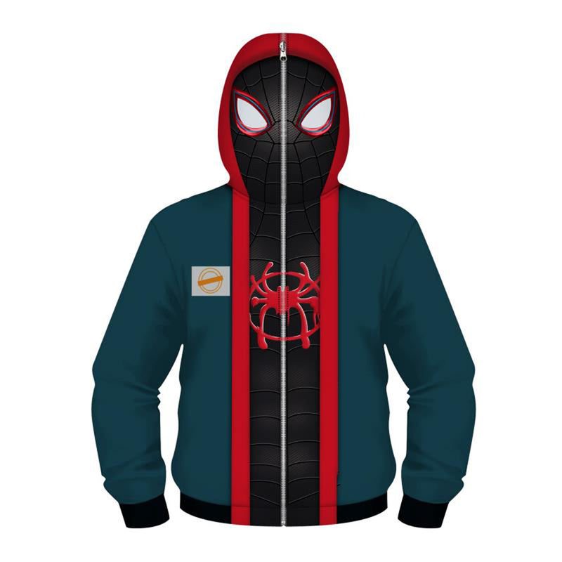 Spiderman Miles Morales Cosplay Hoodie Hooded Sweatshirt Kids Children Casual Streetwear Pullover