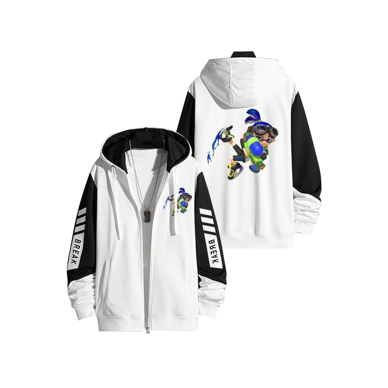 Splatoon Cosplay Hoodie 3D Printed Hooded Sweatshirt Men Women Casual Streetwear Zip Up Jacket Coat