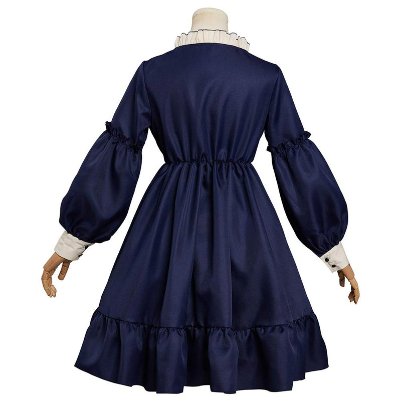 Spring Women‘s Japanese Retro Sweet Dress Women High-Waist Maid Cosplay Dresses  Halloween Carnival Suit