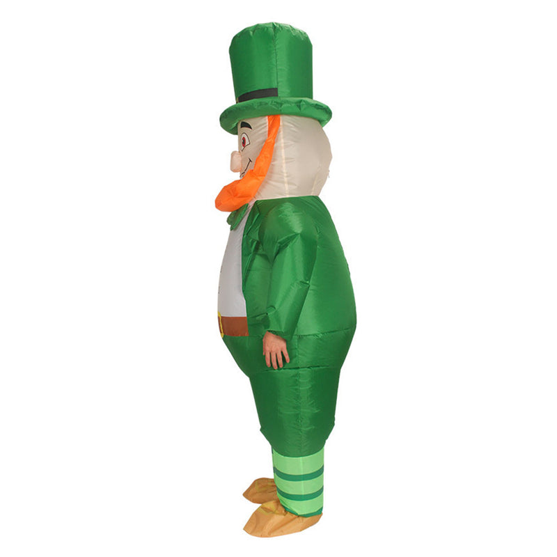 St. Patrick Cosplay Inflatable Costume Men Women Cartoon Green Blowup Fancy Party Dress Halloween Carnival Party Suit