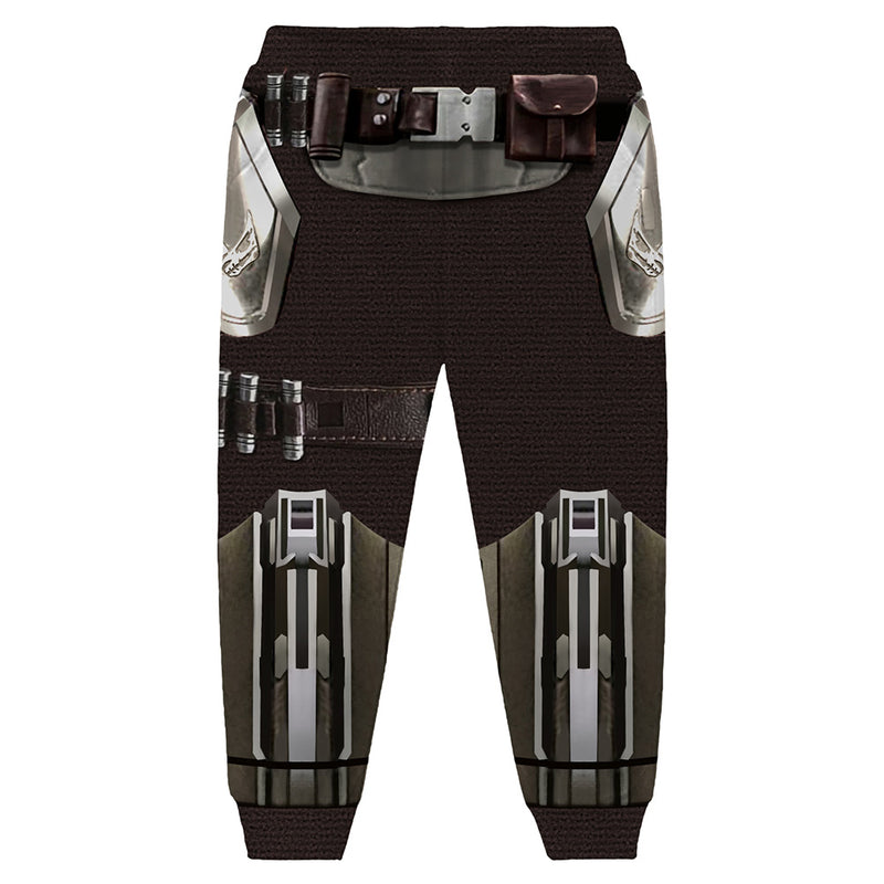 Stars Wars Mandalorian Din Djain Cosplay Hoodie Casual Pants Sweatpants Set Kids Children Casual 3D Printed Hooded Sweatshirt Trousers