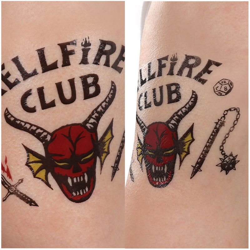 Stranger Thing Hellfire Club Cosplay Tattoo Stickers for Adult Children