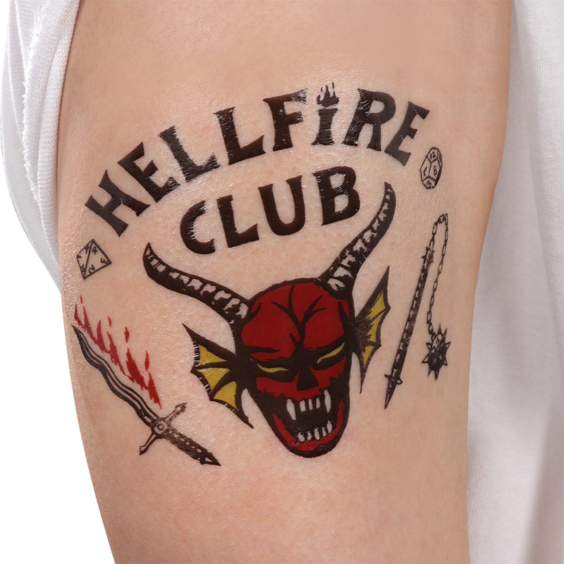 Stranger Thing Hellfire Club Cosplay Tattoo Stickers for Adult Children