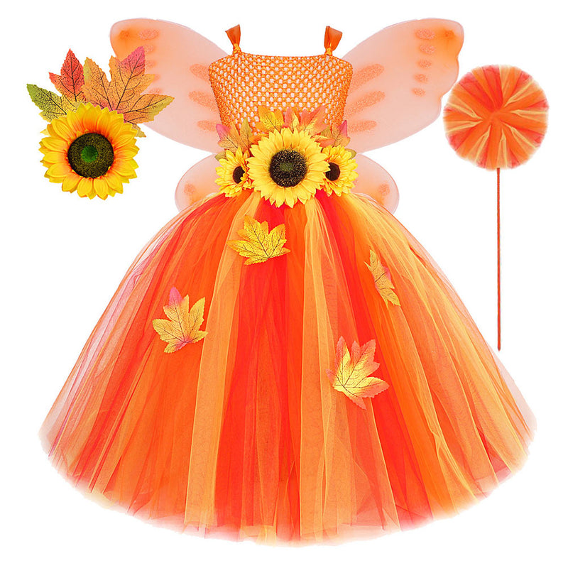 Sunflower Princess TUTU Skirt Cosplay Costume Outfits Halloween Carnival Suit