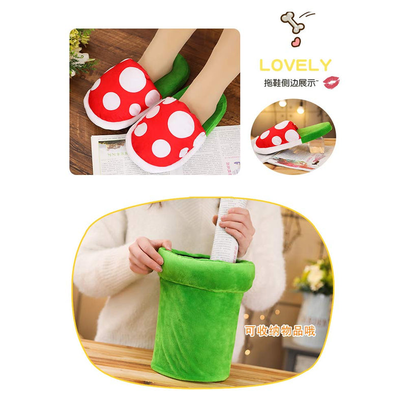 Super Marioed Bro Game Piranha Flower Slipper Plush Toy Carnival Cosplay Shoes Children Women Men Girl Birthday Gifts