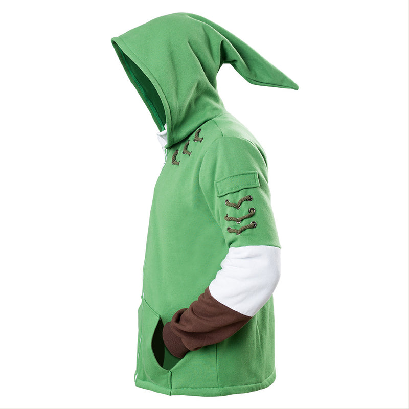 The Legend of Zelda Link Costume Cosplay Hoodie Sweatshirt  Zip Up Jacket Outfit