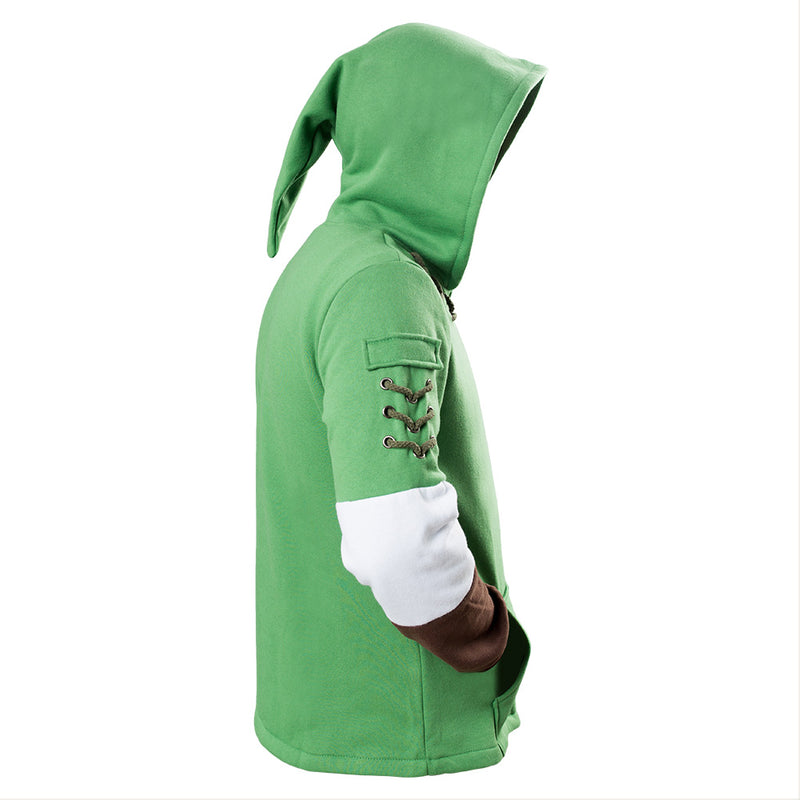 The Legend of Zelda Link Costume Cosplay Hoodie Sweatshirt  Zip Up Jacket Outfit