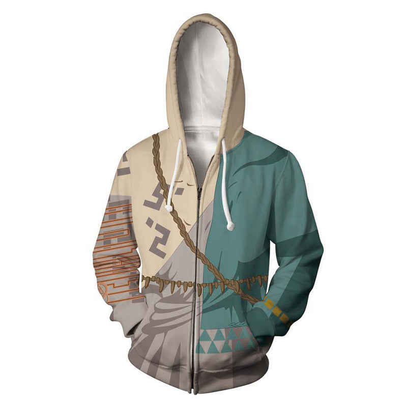 The Legend of Zelda: Tears of the Kingdom Link  Cosplay Hoodie 3D Printed Hooded Sweatshirt Men Women Casual Streetwear Zip Up Jacket Coat