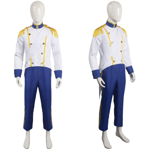 The Little Mermaid Prince Eric Cosplay Mens Royal Uniform Blue Party Carnival Halloween Cosplay Costume