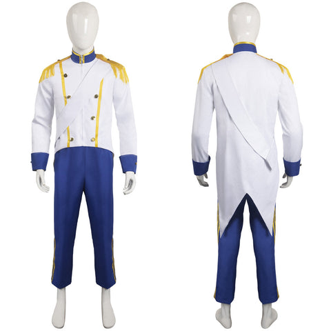 The Little Mermaid Prince Eric Cosplay Mens Royal Uniform Blue Party Carnival Halloween Cosplay Costume