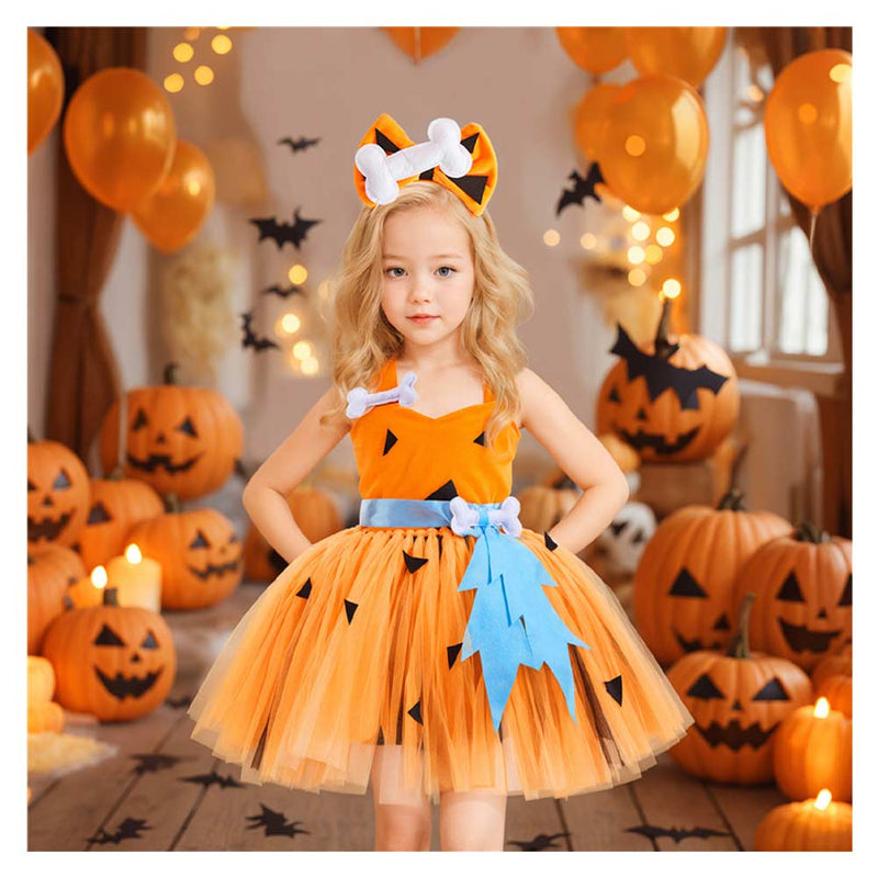 The Stone Age primitive humans Cosplay Costume Kids Tutu Dress Outfits Halloween Carnival Suit