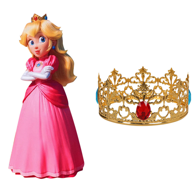 The Super Mario Bros. Movie Cosplay Crown Headband Costume Accessories Halloween Carnival Party Disguise Suit peach