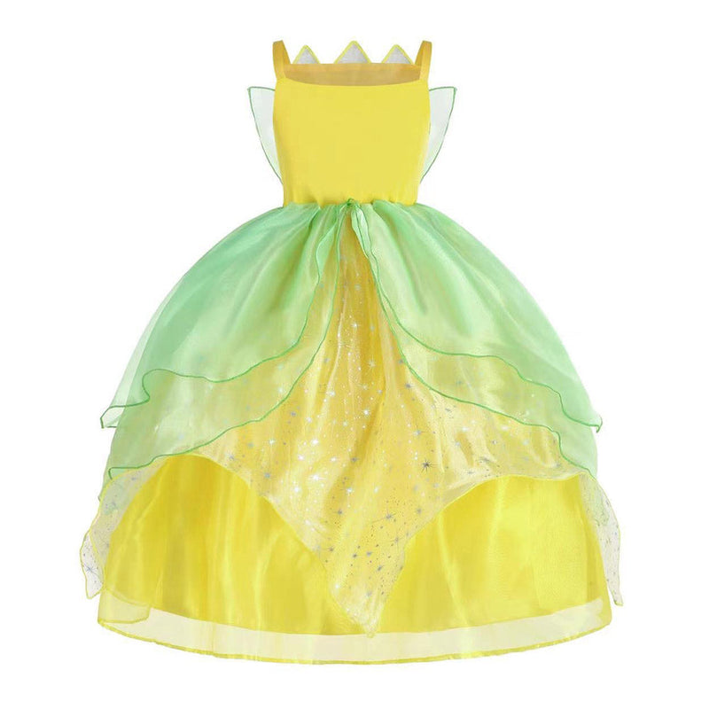 VeeGet Tiana Girls Kids Children Christmas Outfits Halloween Carnival Party Suit Cosplay Costume GirlKidsCostume