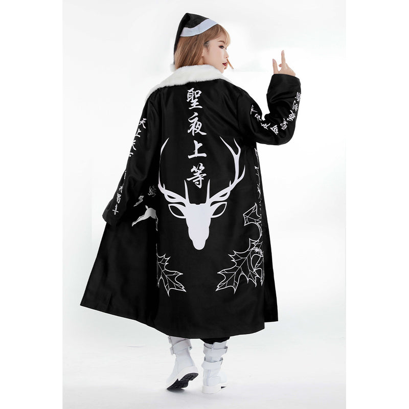 Tokkou Fuku black Christmas Bosozoku Kimono  Cosplay Costume Outfits Halloween Carnival Suit