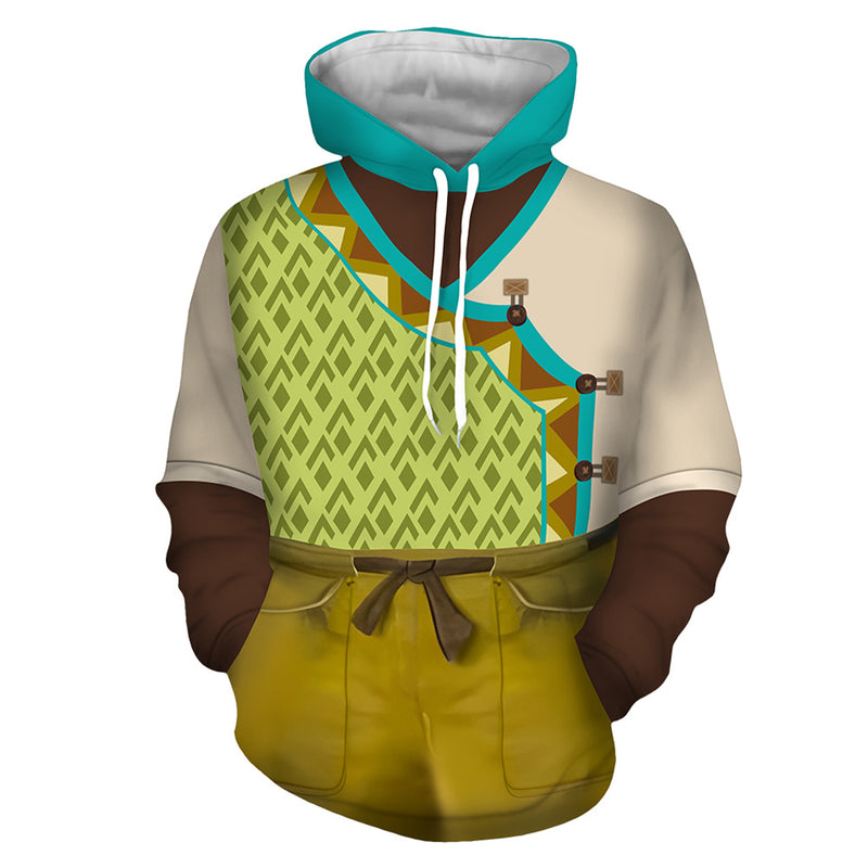 Uyoiun Hooded sweater for men and women, with hood, green, S (chest 104 cm)
