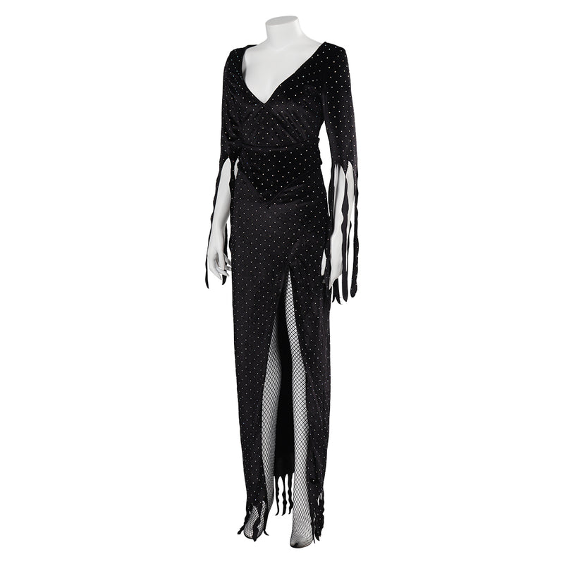 Vampira Black dress Cosplay Costume Outfits Halloween Carnival Suit Halloween The Vampira Show Rhinetstone dress