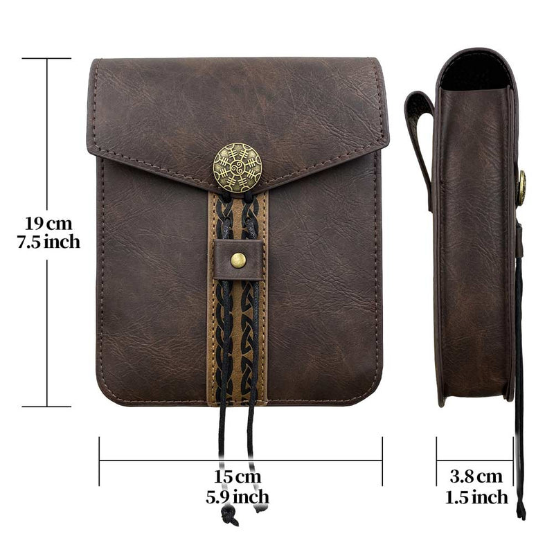 Viking retro medieval buckle square bag Costume Accessories Outfits Halloween Carnival Prop