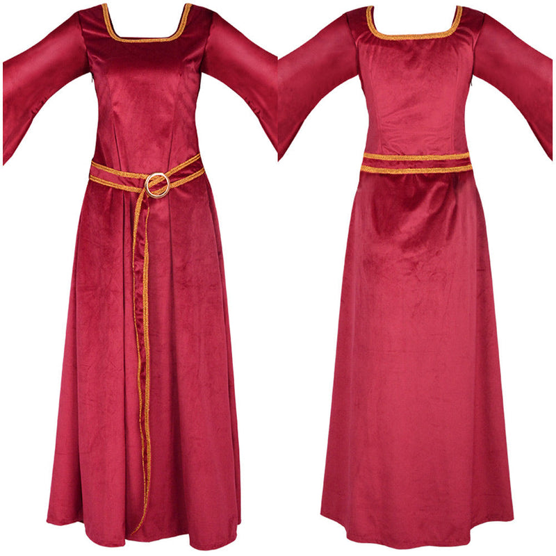 Villain Mama Gothel the Witch Adult Female Red Dress Party Carnival Halloween Cosplay Costume