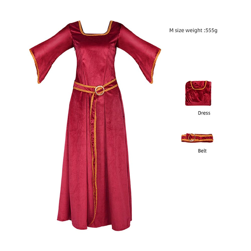 Villain Mama Gothel the Witch Adult Female Red Dress Party Carnival Halloween Cosplay Costume