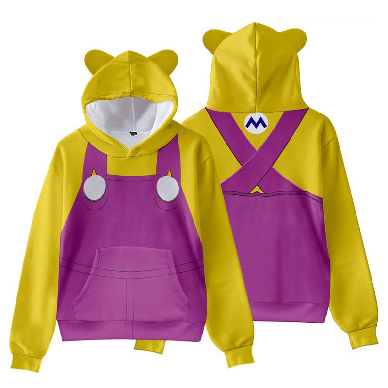 Wario Cosplay Hoodie 3D Printed Hooded Sweatshirt Men Women Casual Streetwear Pullover