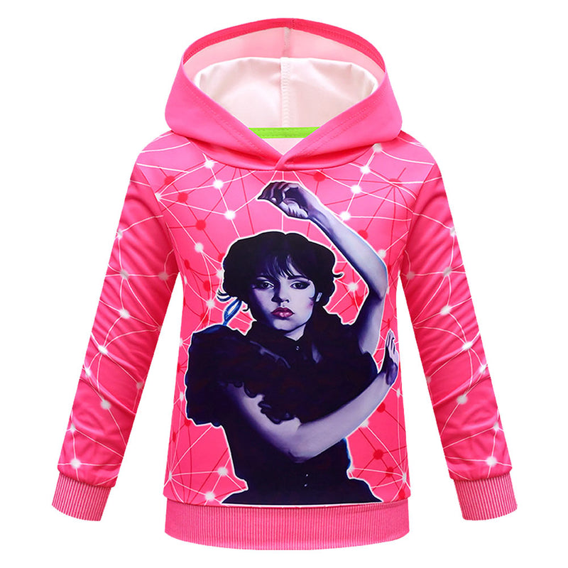 Wednesday Addams Cosplay Hoodie 3D Printed Hooded Sweatshirt Kids Children Casual Streetwear Pullove