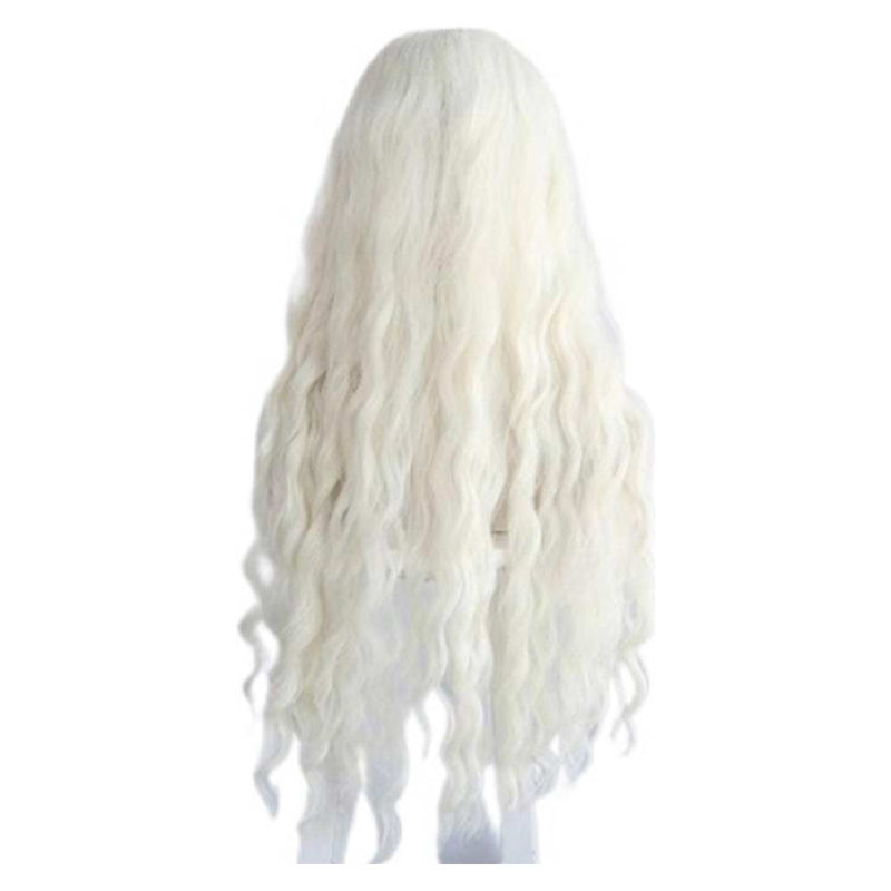 White Cosplay Wig Heat Resistant Synthetic Hair Carnival Halloween Party Props