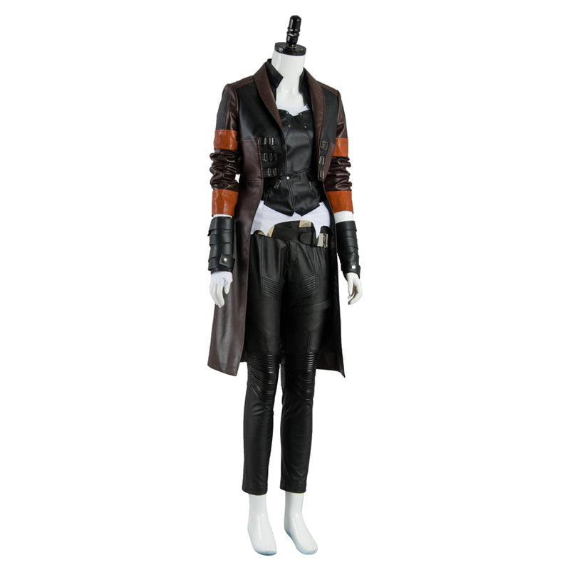 Superheroes Adult Superheroes Marron Pu Leather jacket / coat / wind with Chaleco and Pantalon Halloween Carnival suit *