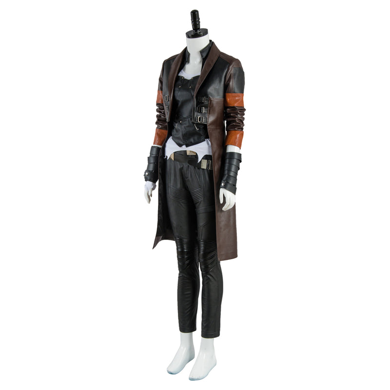 Superheroes Adult Superheroes Marron Pu Leather jacket / coat / wind with Chaleco and Pantalon Halloween Carnival suit *