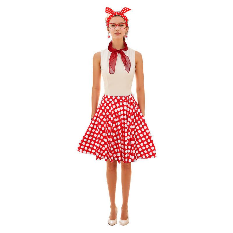 women 50s dress Cosplay Costume Outfits Halloween Carnival Suit