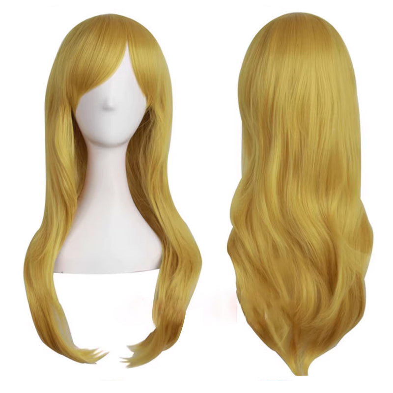 Women Blone Cosplay Wig Heat Resistant Synthetic Hair Carnival Halloween Party Props