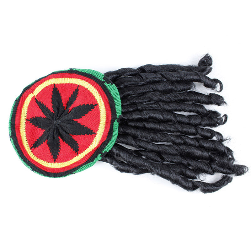 Women Men Cap Knitted Wig Braid Hat Reggae Dreadlocks Coaplay Jamaican Knitted Beanies  Rasta Hair Hat Beanies