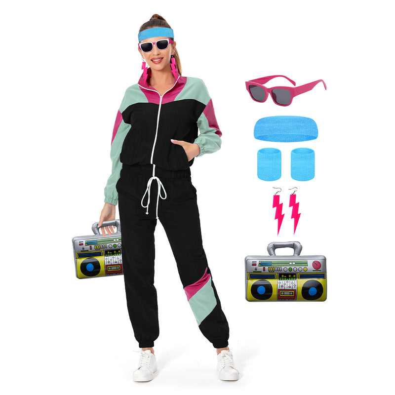 women tracksuit Cosplay Costume Outfits Halloween Carnival Suit 80s