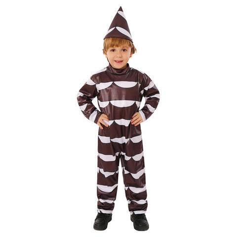 VeeGet Wonka Kids Children Chocolate Magic Cosplay Costume Cute Brown Jumpsuit Outfits Halloween Carnival Suit